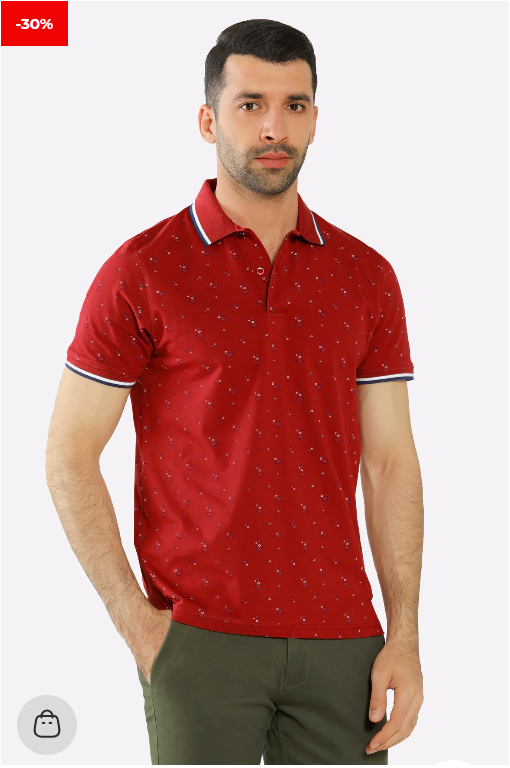 Red All Over Printed Polo