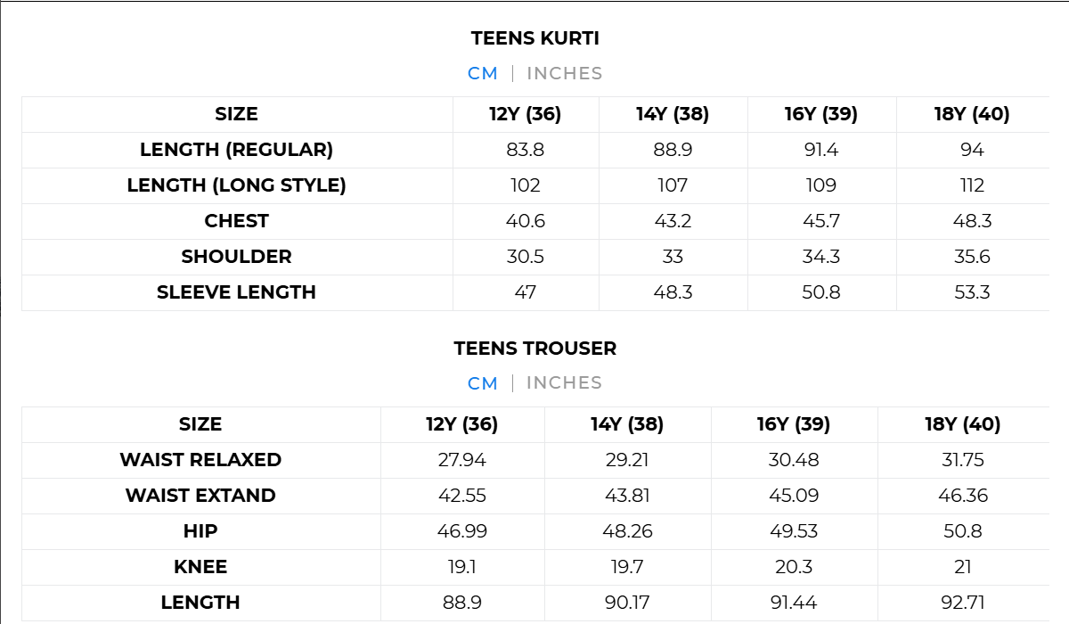 Size Chart